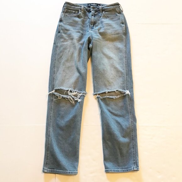 HOLLISTER Ultra High Rise Mom Vintage Stretch Ripped Jeans Womens 28 - Picture 3 of 11